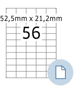 Étiquettes adhésives - 52,5 x 21,2 mm - Blanc : HERMA Dataprint Lot de 28000 Visuel