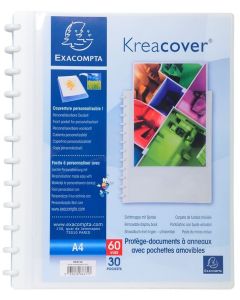 Protège-documents amovibles personnalisable de 60 vues - Blanc EXACOMPTA Kreacover Image