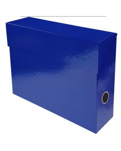 Boîte à archives A4 blanche-bleue avec tiroir - Lot de 10