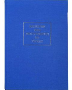 Registre Mouvements de Titres SAS et SA LE DAUPHIN  90180D Image registre toilé bleu