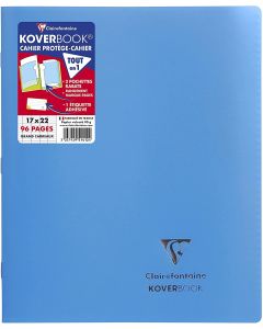 CLAIREFONTAINE 951412C : Cahier Koverbook - POLYPRO - 96 pages à grands carreaux - 170 x 210 mm - bleu