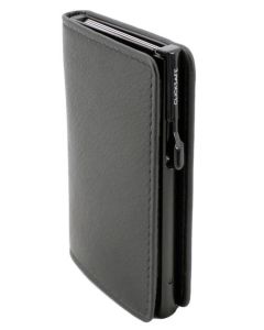 Porte-monnaie avec porte-cartes RFID -  Cuir Nappa Noir CLICKSAFE SLIM