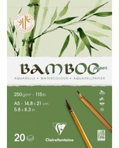 Bloc de papier aquarelle A5 - 20 feuilles de 250 g CLAIREFONTAINE Bamboo