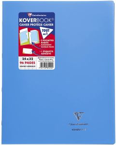 CLAIREFONTAINE 981412C Cahier Koverbook - POLYPRO - 96 pages à grands carreaux - 240 x 320 mm - bleu