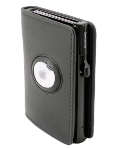 Porte-monnaie avec porte-cartes RFID -  Cuir Nappa Noir CLICKSAFE SLIM
