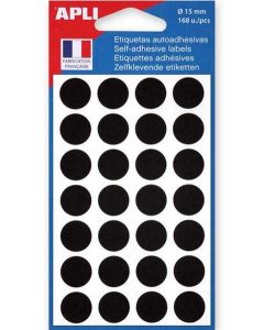 Pastilles adhésives 15 mm Noir  APLI 111847