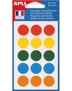 Photo Pastilles adhésives 19 mm - Assortiment (AGIPA 100088 Etiquettes)