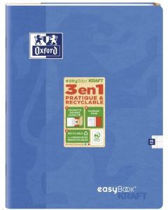 Couverture Cahier recyclable 96 pages - Grands carreaux - 240 x 320 mm OXFORD EasyBook Kraft
