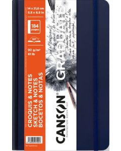 Carnet de croquis Bleu foncé - 140 x 216 mm CANSON Graduate Sketch et Notes