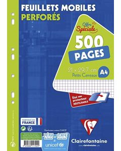 11791C : Lot de 500 pages - Copies simples perforées Séyès - 210 x 297 mm