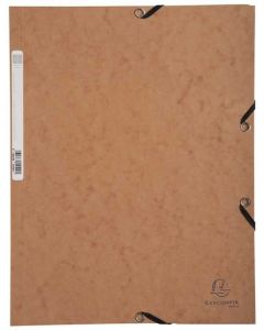 Chemise à élastiques 3 rabats Carte lustrée 400g - Tabac : EXACOMPTA Photo