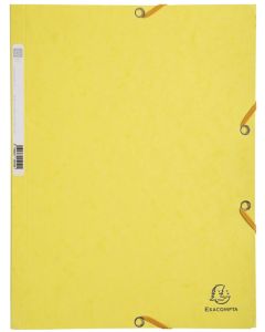 Chemise à élastiques 3 rabats Carte lustrée 400g - Jaune citron EXACOMPTA Photo