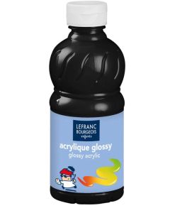 Peinture acrylique Glossy Noir - 500 ml LEFRANC