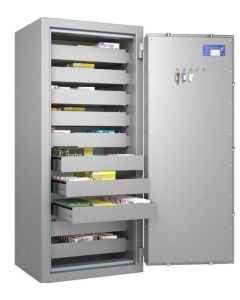 Coffre pour stupéfiants à clé - 10 tiroirs - 148L HARTMANN Pharma Protect