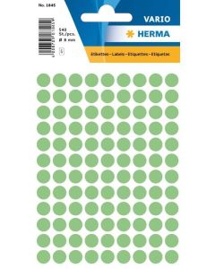 Etiquettes adhésives rondes - 8 mm - Vert HERMA 1845