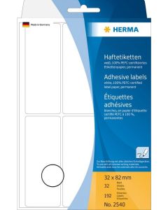 Etiquettes adhésives 32 x 82 mm - Blanc HERMA Lot de 192 modèle