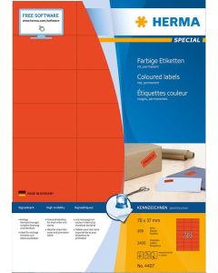 4407 HERMA : Étiquettes adhésives - Multi-usages - 70,0 x 37,0 mm - Rouge