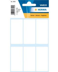 HERMA : Lot de 42 étiquettes adhésives - 26,0 x 54,0 mm - Blanc