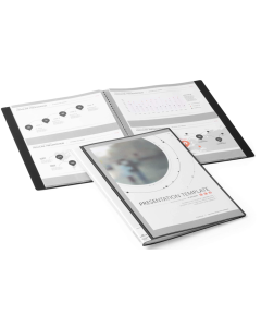 Photo Protège-documents A4 personnalisable de 20 vues - Noir DURABLE Duralook Plus