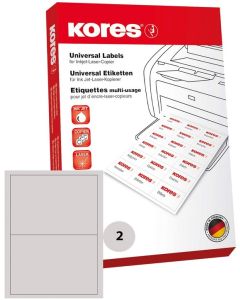 Étiquettes adhésives universelles - 210 x 148 mm - Blanc : KORES Lot de 200