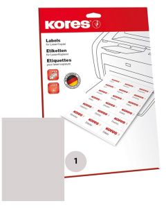 Étiquettes adhésives universelles - 210 x 297 mm - Blanc : KORES Lot de 25