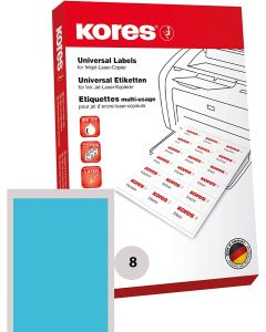 Lot de 800 étiquettes adhésives - Bleu - 105 x 74 mm : KORES Visuel