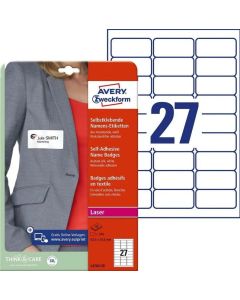 AVERY : Lot de 540 badges adhésifs pour textile L4784-20.FR