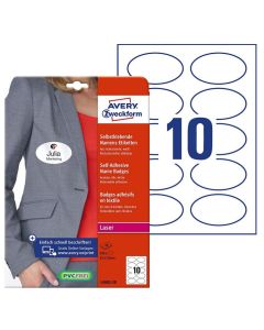 Etiquettes Badges pour Textile - Blanc - 85 x 50 mm : AVERY Lot de 200 image