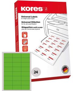 Etiquettes adhésives - Vert - 70 x 37 mm : KORES Lot de 2400 Visuel