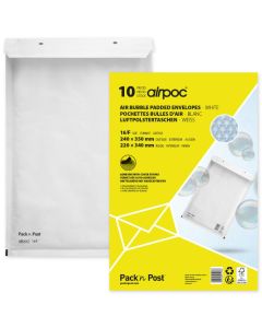 Lot de 10 Pochettes d'expédition matelassées - Blanc - 240 x 350 mm : MAIL MEDIA Visuel
