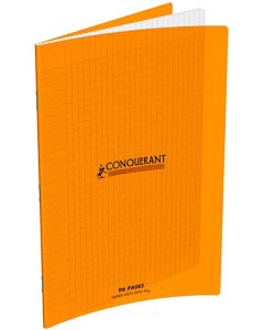 Photo Cahier Séyès / Grands carreaux Orange - Polypro - 96 pages - 240 x 320 mm CONQUERANT :