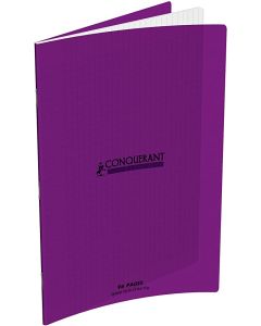 Photo Cahier Séyès / Grands carreaux Violet - Polypro - 96 pages - 240 x 320 mm CONQUERANT :