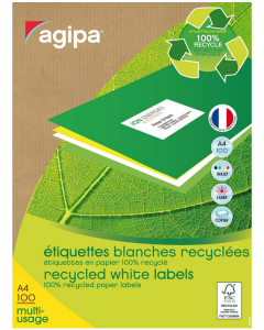 Photo Étiquettes adhésives - 105 x 37 mm - Blanc AGIPA