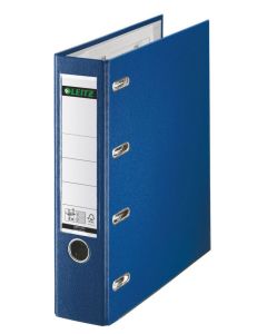 Photo Classeur à levier double 4 anneaux - Dos de 75 mm - Bleu : LEITZ 1012-00-35 