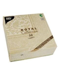 Photo Lot de 50 serviettes en papier - Champagne - 400 x 400 mm : PAPSTAR ROYAL Collection Ornements Image