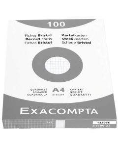 Photo Fiches Bristol quadrillées - 210 x 297 mm - Blanc EXACOMPTA Image