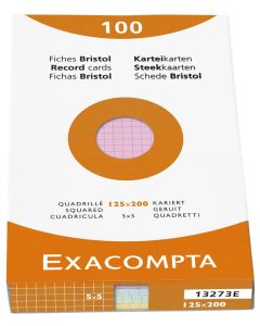 Photo Fiches Bristol quadrillées - 125 x 200 mm - Assortiment EXACOMPTA Image