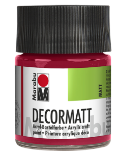Photo 14010005032 MARABU : Peinture acrylique Decormatt - 50 ml - Rouge carmin