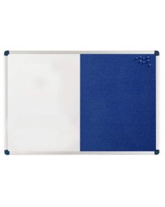 Photo Tableau duo blanc magnétique et feutrine bleue - 900 x 600 mm : NOBO 1902257