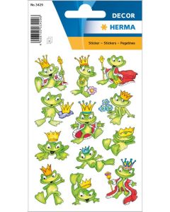 Photo HERMA : Lot de 36 stickers en papier - Roi grenouilles - 3429