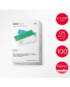 LEITZ Lot de 100 pochettes plastification 54 x 86 mm carte de crédit 250 Mic 2x125 
