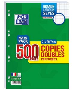 CALLIGRAPHE 9253c : Lot de 500 pages - Copies doubles perforées Séyès - 210 x 297 mm