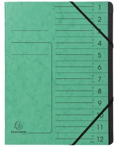 Photo Trieur 12 compartiments à élastiques - Vert EXACOMPTA Image