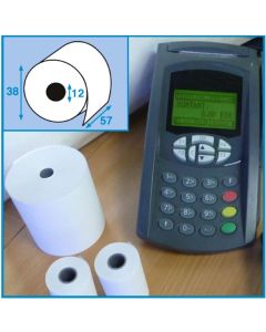 Photo Bobine thermique pour Ticket de carte bancaire - 57 x 38 x 12 mm ELVE