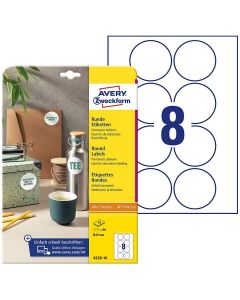 Photo Étiquettes adhésives permanentes - Diamètre 69 mm - Blanc AVERY