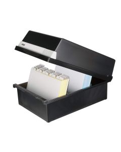 Photo Boite à couvercle ouverte pour 1300 cartes - A5 paysage - Noir : HAN 955-13 