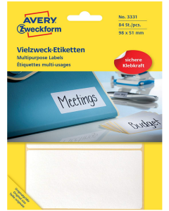 Photo Etiquettes adhésives - 98 x 51 mm - Blanc AVERY 3331