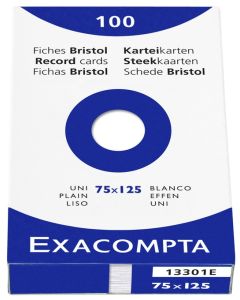 Photo Fiches Bristol unies - 74 x 125 mm - Blanc EXACOMPTA Image