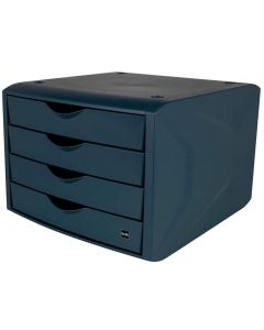 Photo Bloc de rangement - 4 tiroirs - Bleu HELIT The Green Chameleon