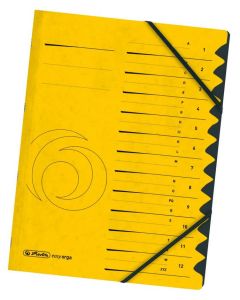 Photo Trieur à élastiques 12 compartiments - Jaune : HERLITZ  10843340